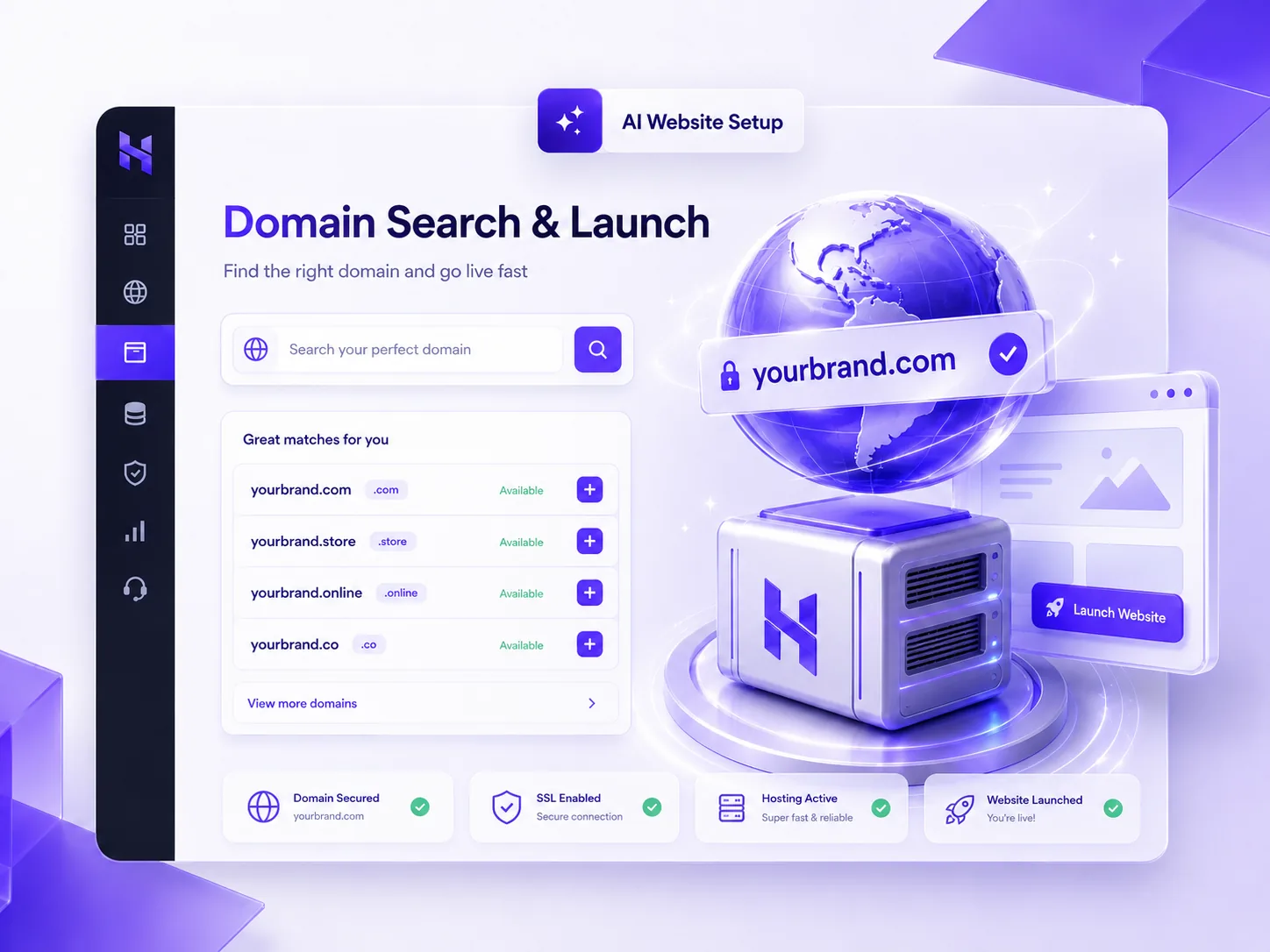 Hosterlo Domain Search Interface